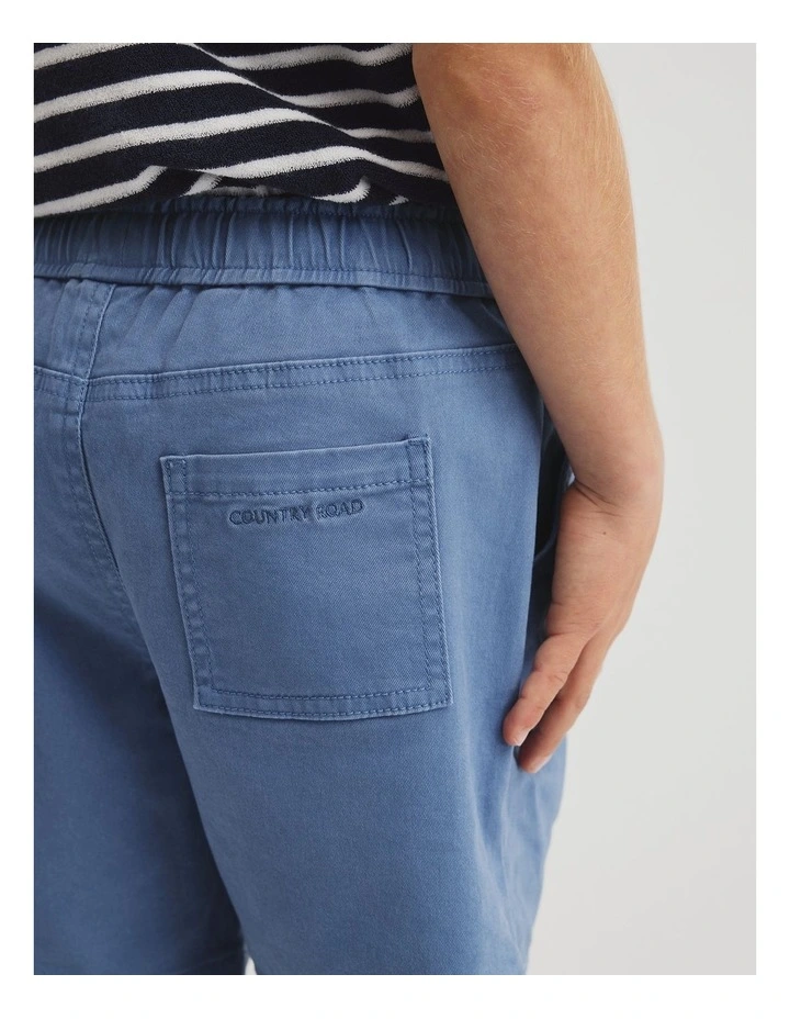 Pull On Twill Short in Pacific Blue image 3