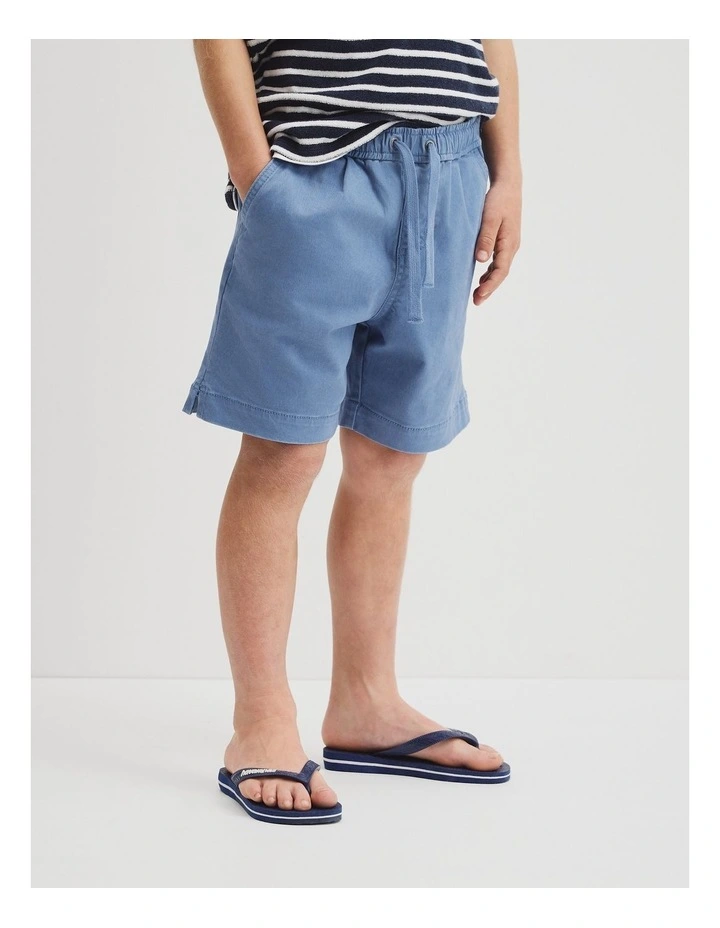 Pull On Twill Short in Pacific Blue image 4