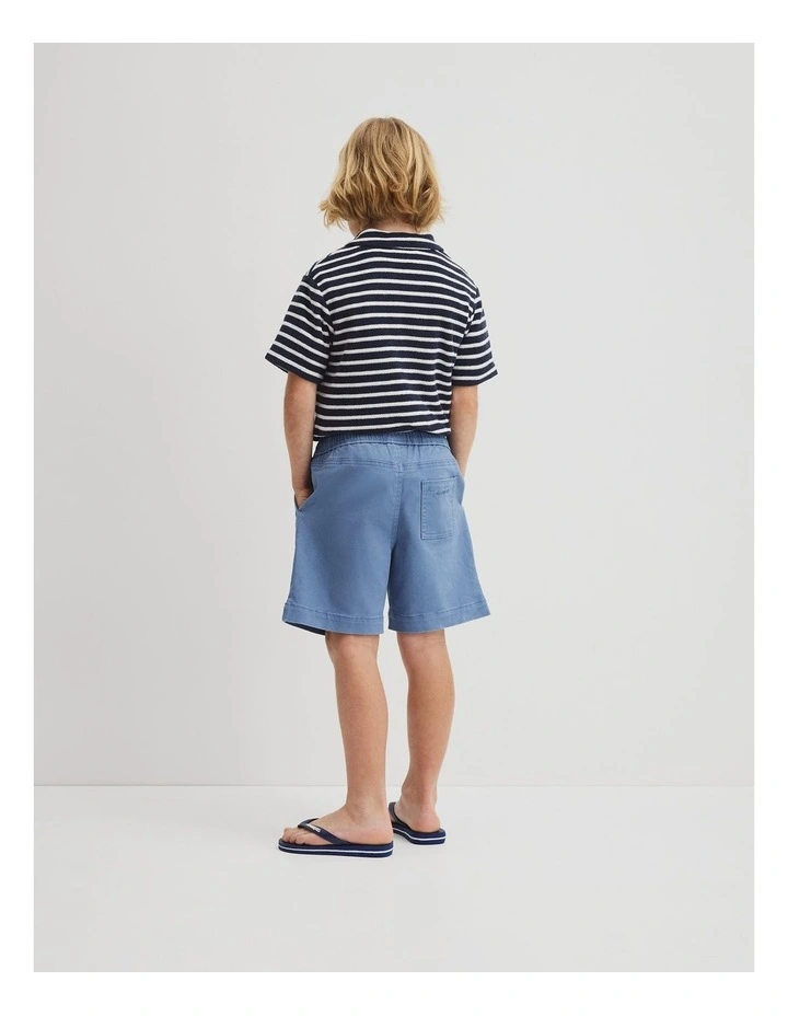 Pull On Twill Short in Pacific Blue image 5