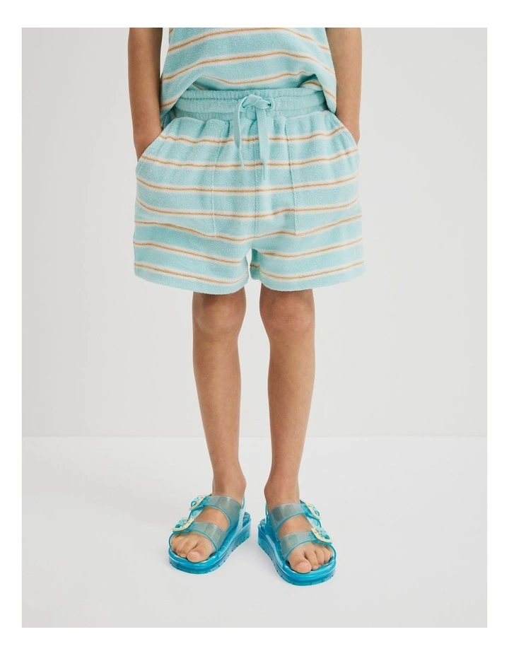 Stripe Terry Short in Reef Blue Stripe image 4