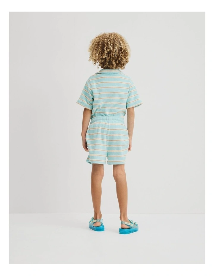 Stripe Terry Short in Reef Blue Stripe image 5