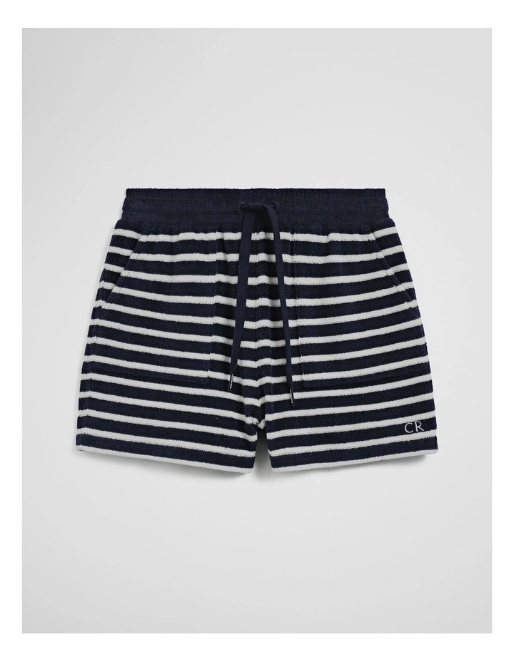 Stripe Terry Short in Navy Stripe image 1