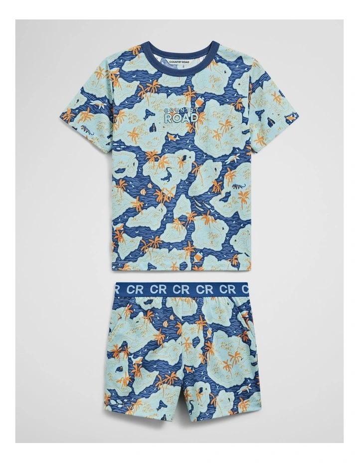 Short Sleeve Jungle Pyjama Set in Multi Print image 1