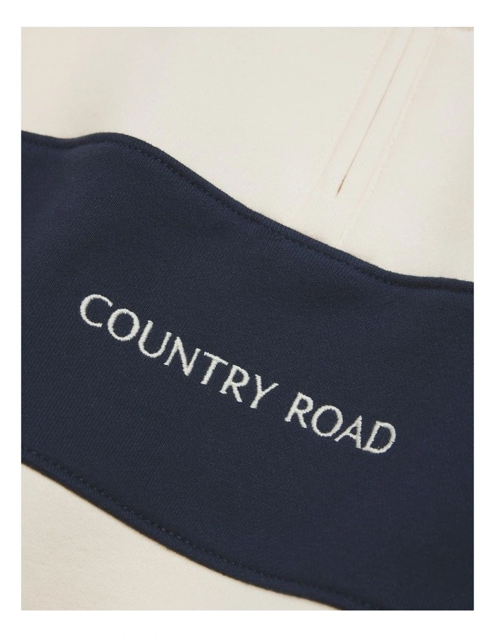 Panelled 1/4 Zip Sweat in Oyster image 2