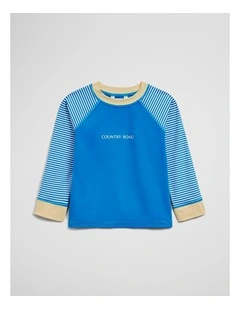 Logo Rash Vest in Seaside Blue