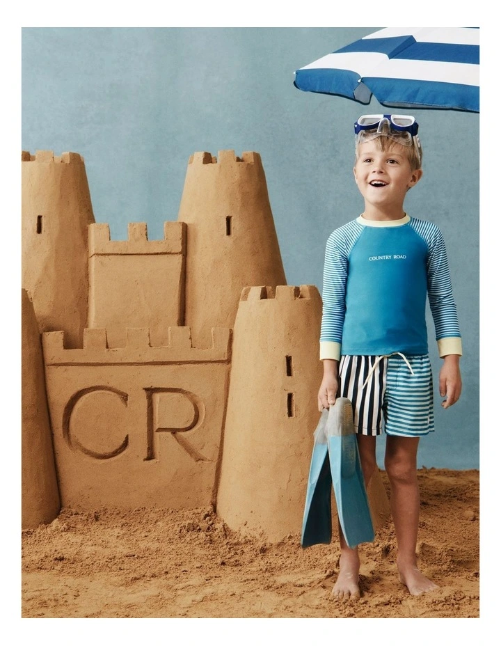 Logo Rash Vest in Seaside Blue image 2