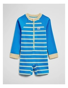 Textured Swimsuit in Seaside Blue