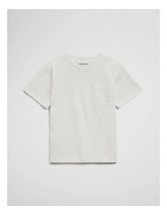 Australian Cotton Relaxed Short Sleeve Pocket T-shirt in Marshmallow