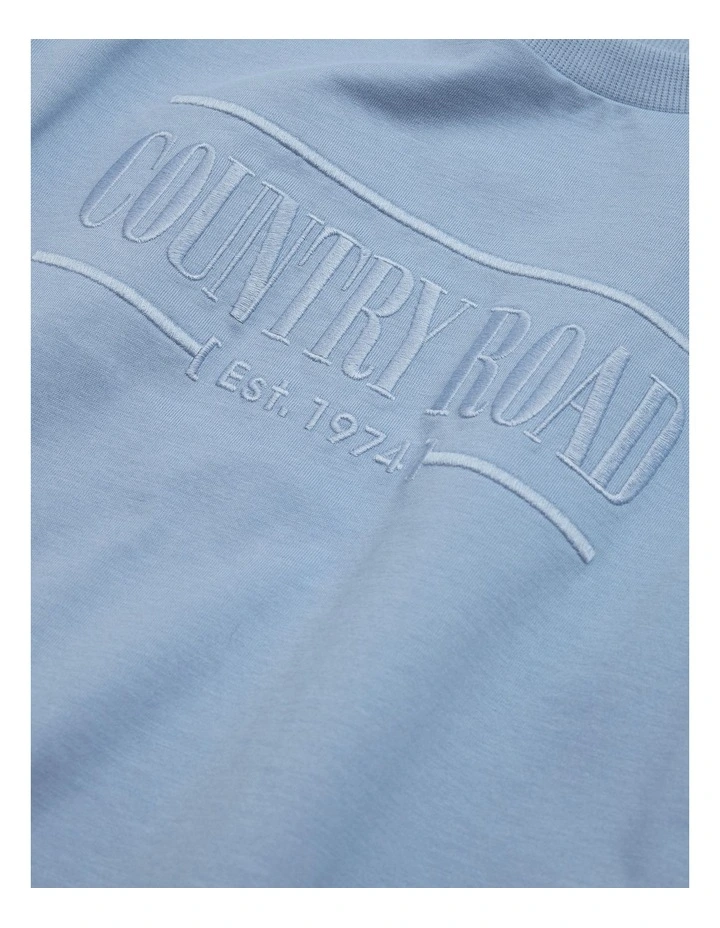 Australian Cotton Heritage T-shirt in Mid Blue image 2