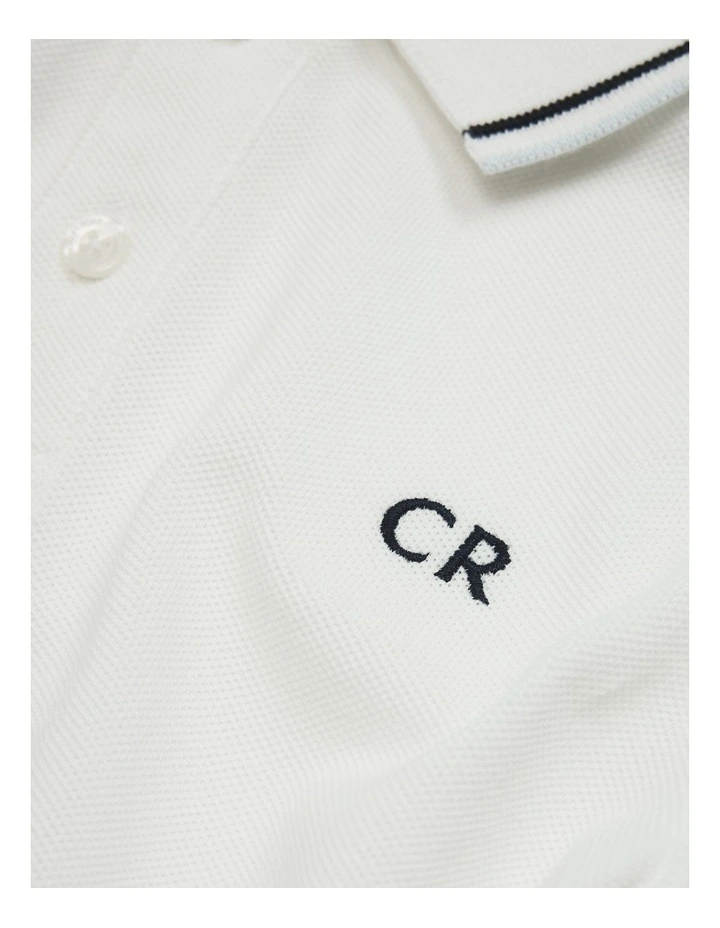 Short Sleeve Logo Polo in Marshmallow image 2