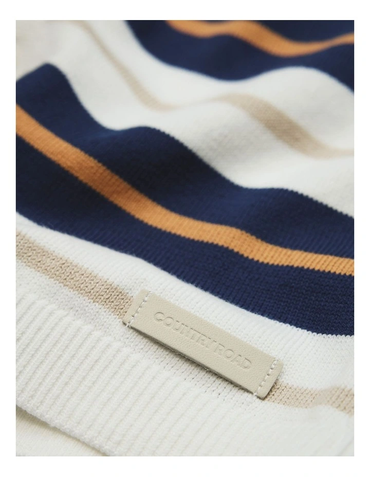 Stripe Knit Shirt in Bold Blue image 2