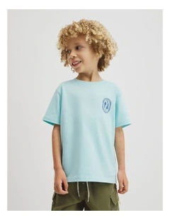 Relaxed Fit Short Sleeve Whale Shark T-shirt in Reef Blue
