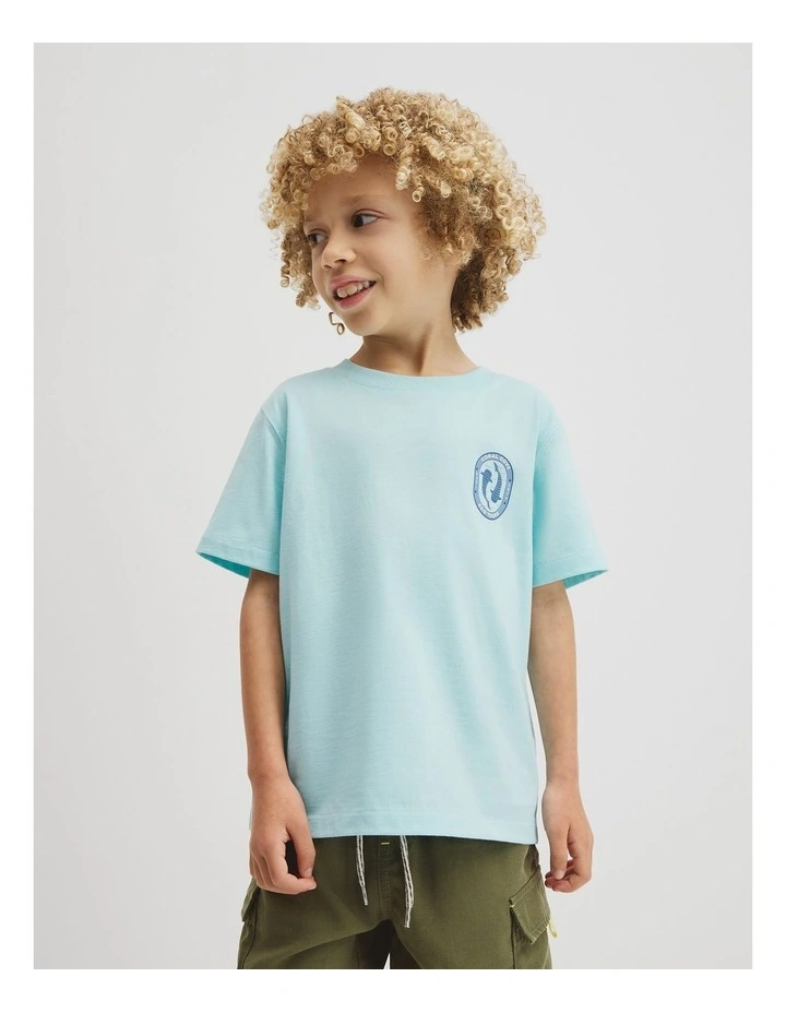 Relaxed Fit Short Sleeve Whale Shark T-shirt in Reef Blue image 1