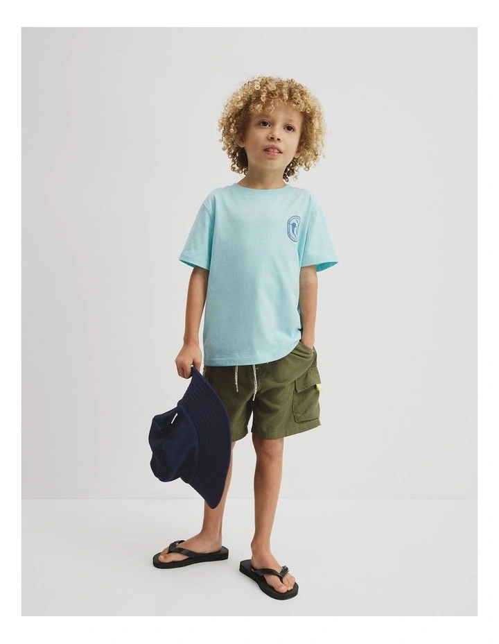 Relaxed Fit Short Sleeve Whale Shark T-shirt in Reef Blue image 4