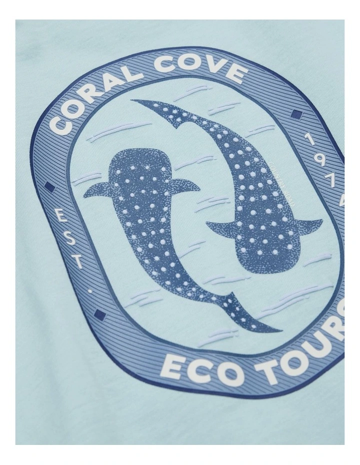 Relaxed Fit Short Sleeve Whale Shark T-shirt in Reef Blue image 6