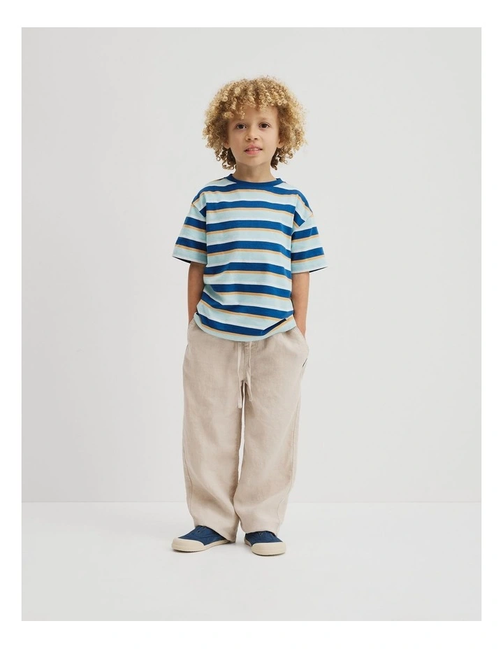 Oversized Stripe Short Sleeve T-shirt in Bold Blue Stripe image 5