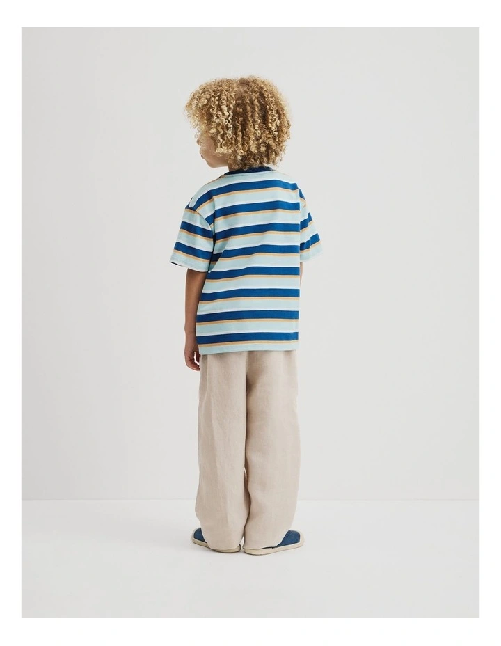 Oversized Stripe Short Sleeve T-shirt in Bold Blue Stripe image 6