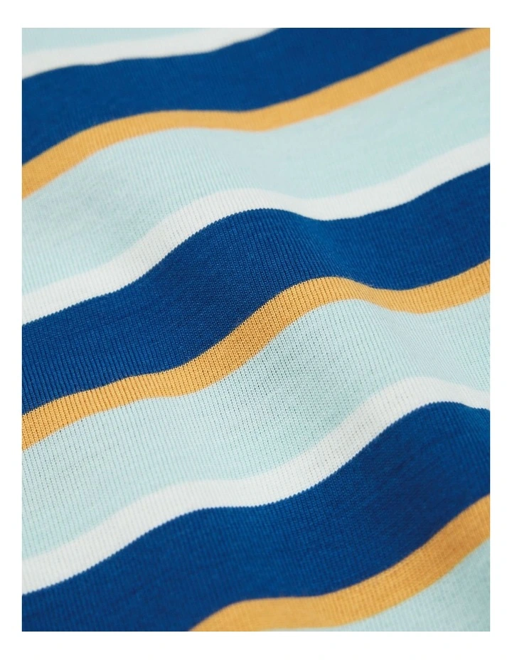 Oversized Stripe Short Sleeve T-shirt in Bold Blue Stripe image 7
