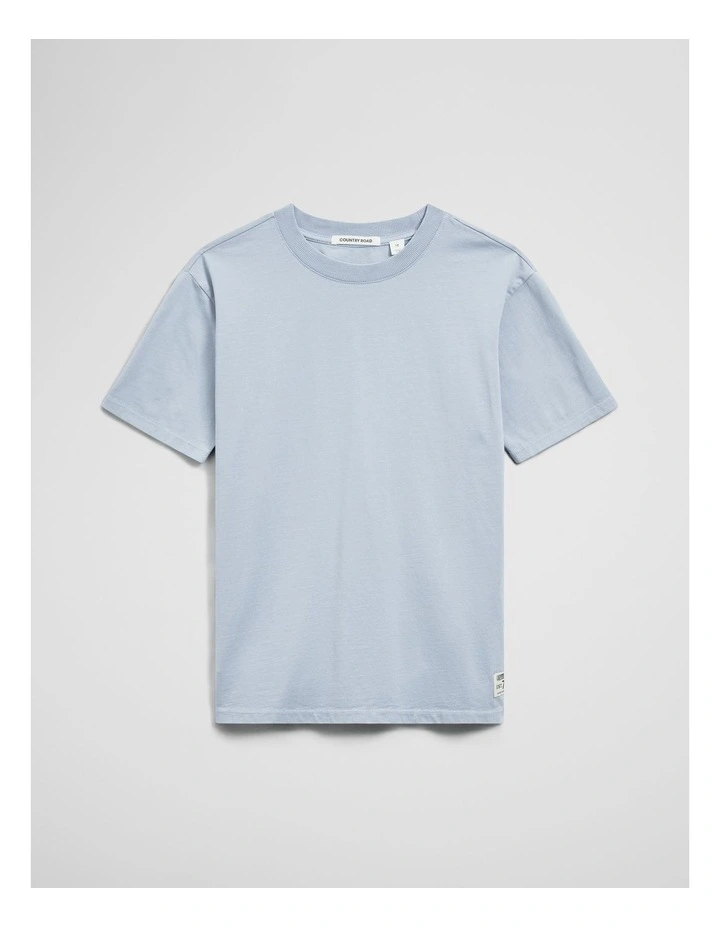 Teen Australian Cotton Relaxed Short Sleeve T-shirt in Mid Blue image 2