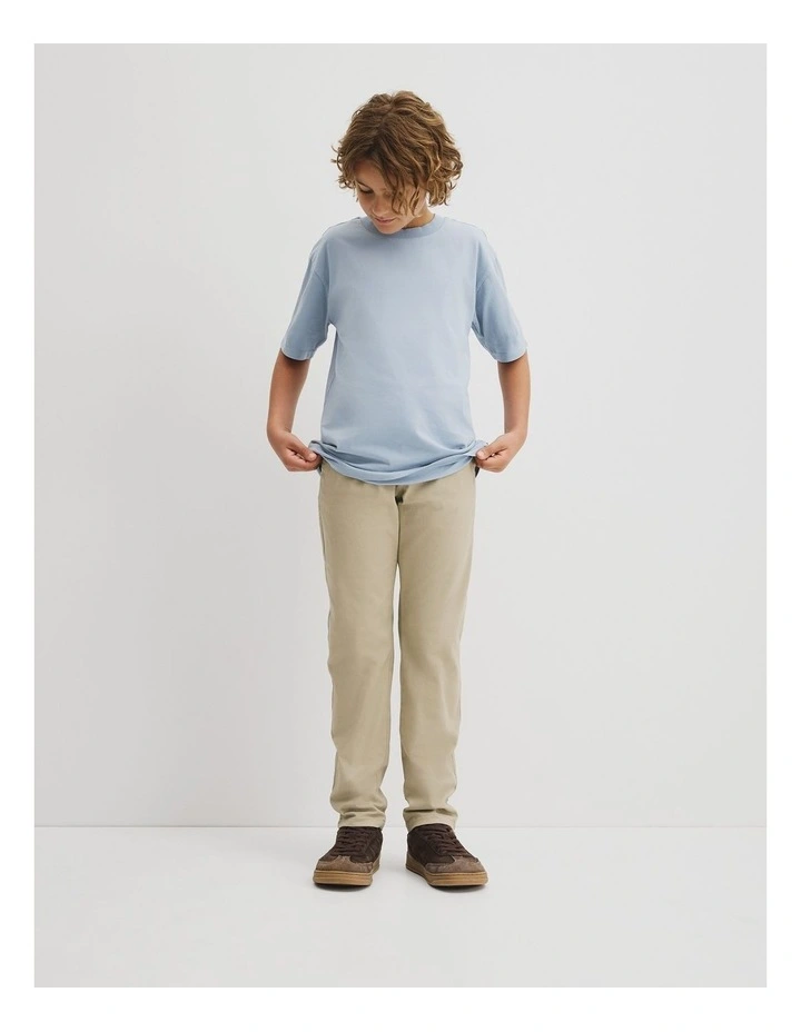 Teen Australian Cotton Relaxed Short Sleeve T-shirt in Mid Blue image 4