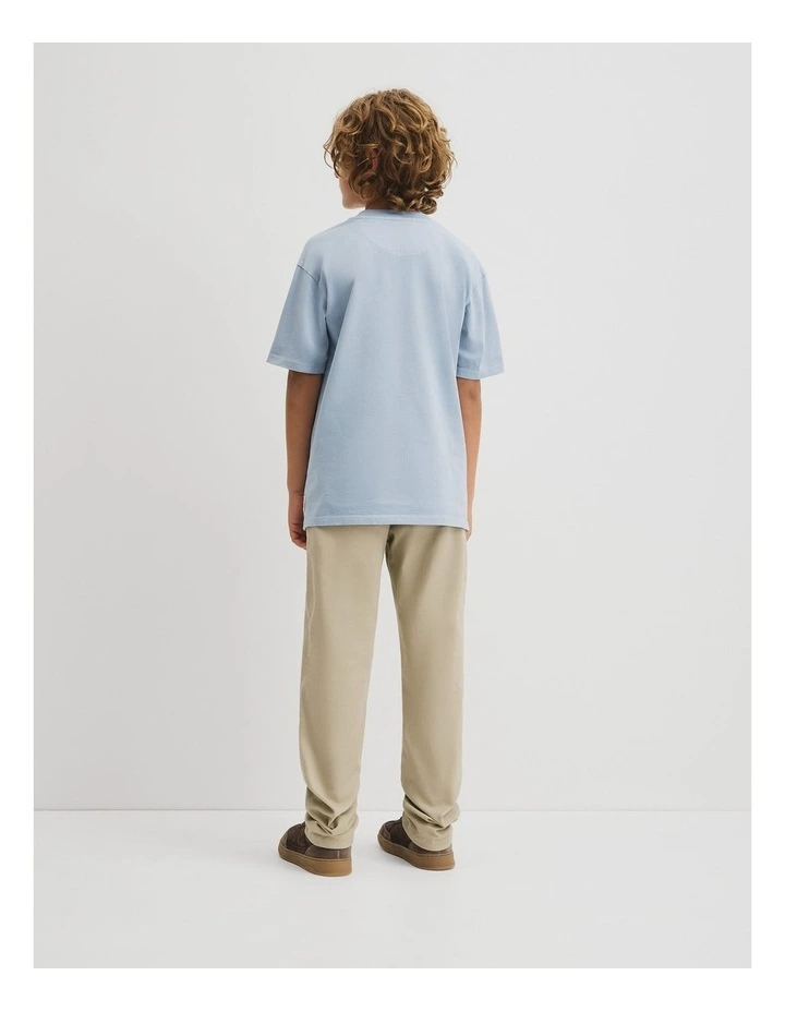 Teen Australian Cotton Relaxed Short Sleeve T-shirt in Mid Blue image 5