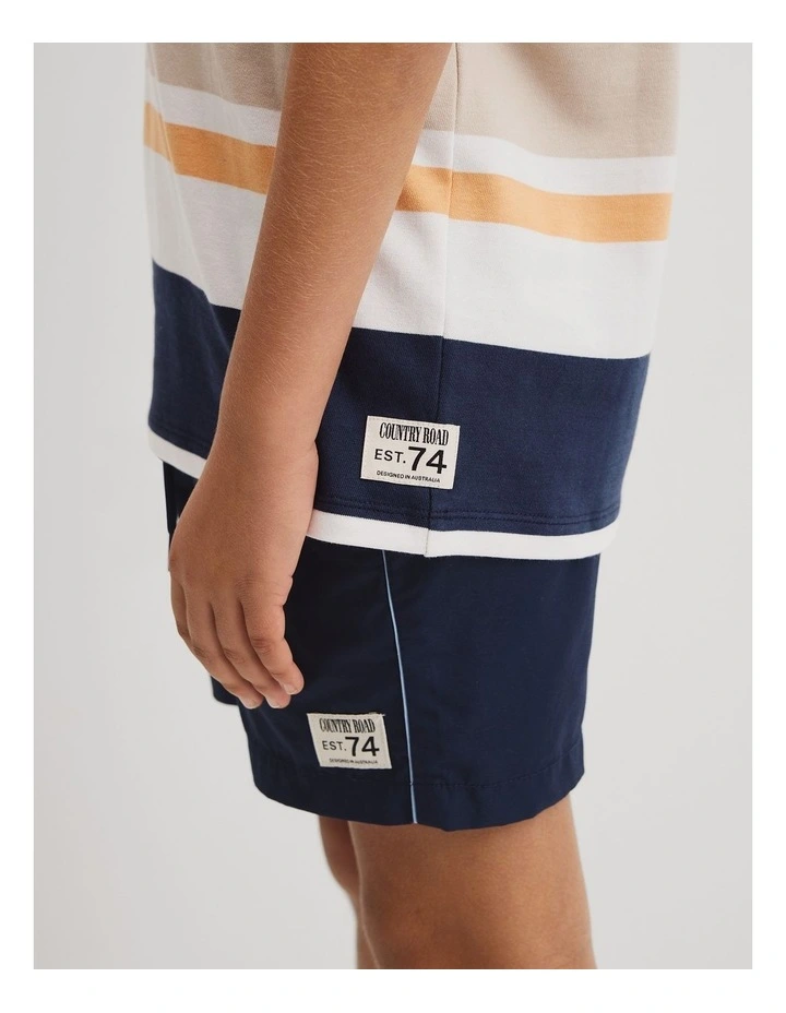 Teen Relaxed Fit Stripe Short Sleeve T-shirt in Bold Blue Stripe image 3