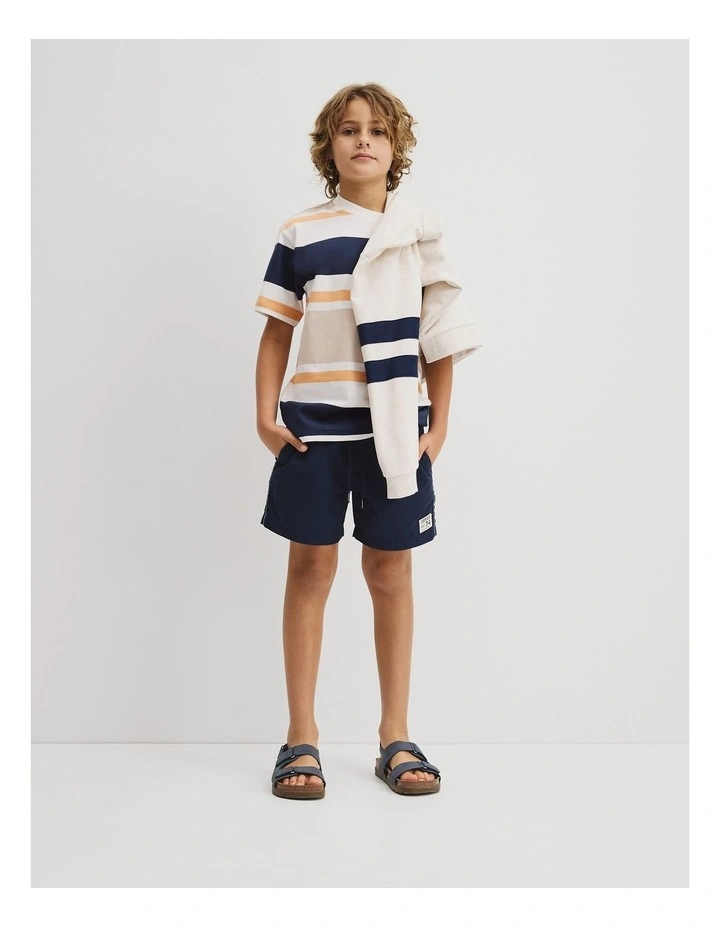 Teen Relaxed Fit Stripe Short Sleeve T-shirt in Bold Blue Stripe image 4
