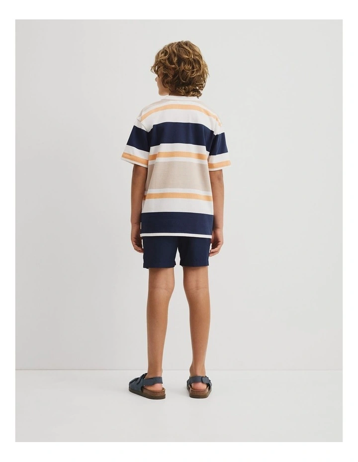 Teen Relaxed Fit Stripe Short Sleeve T-shirt in Bold Blue Stripe image 5