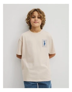 Teen Relaxed Fit Ocean T-shirt in Pebble