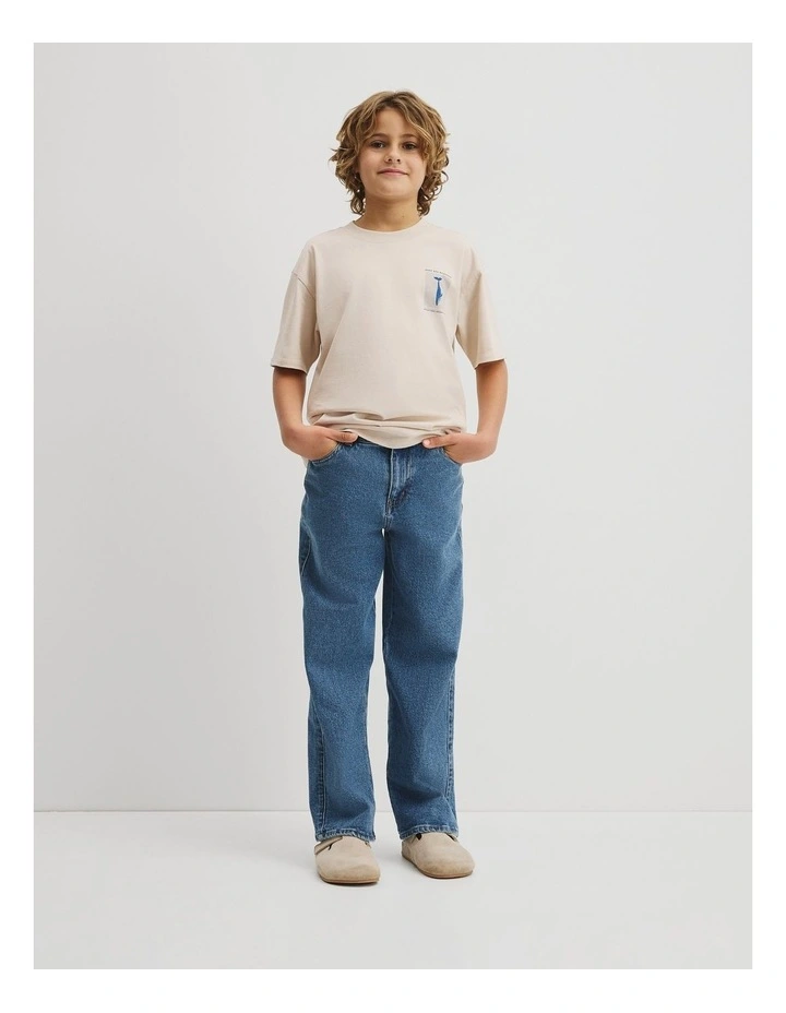 Teen Relaxed Fit Ocean T-shirt in Pebble image 4