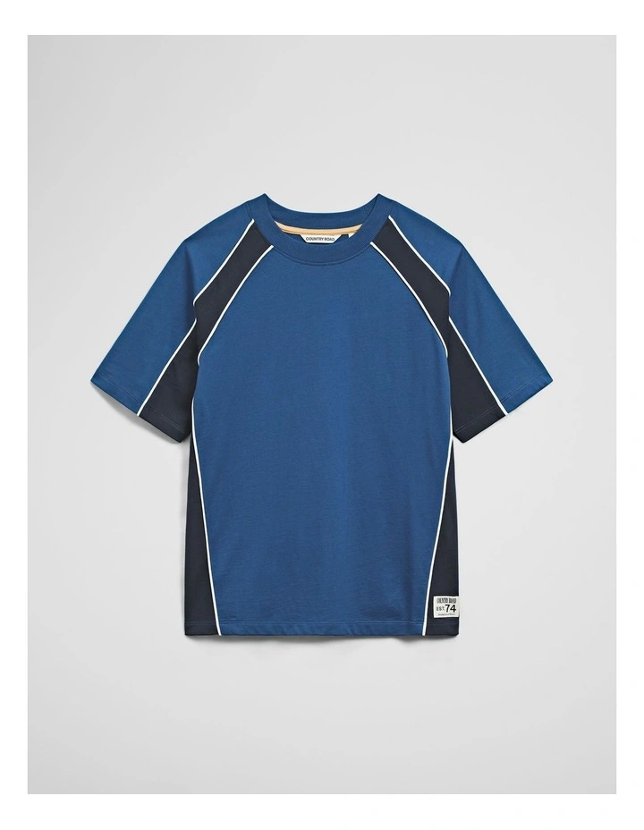 Teen Relaxed Fit Spliced T-shirt in Bold Blue image 2