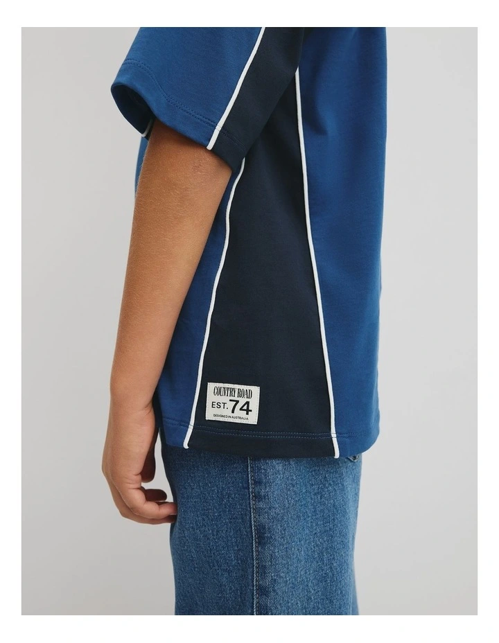 Teen Relaxed Fit Spliced T-shirt in Bold Blue image 3
