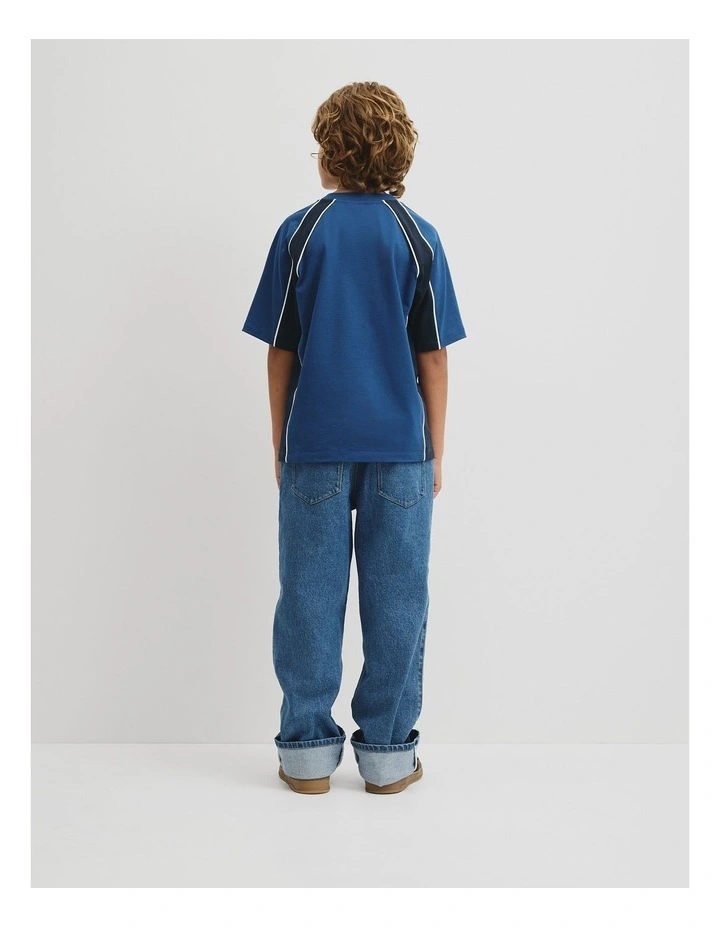Teen Relaxed Fit Spliced T-shirt in Bold Blue image 5