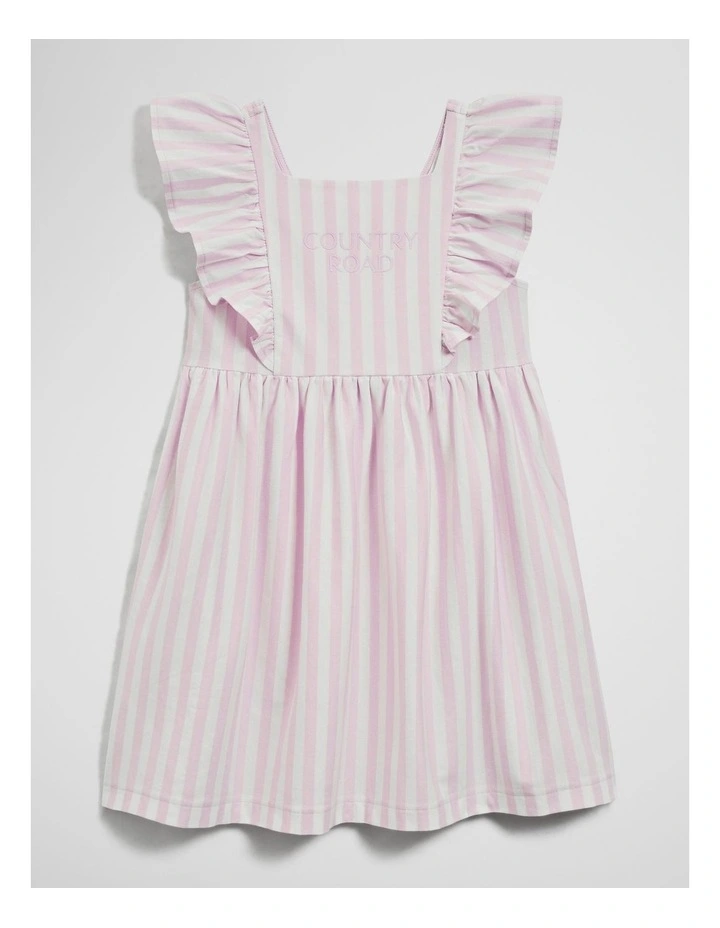 Sleeveless Frill Jersey Dress in Cloud Pink Stripe image 1