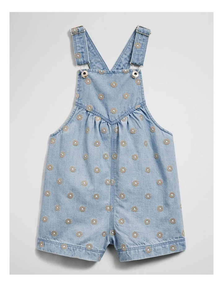 Embroidered Lyocell Overall in Sky Blue Wash image 3