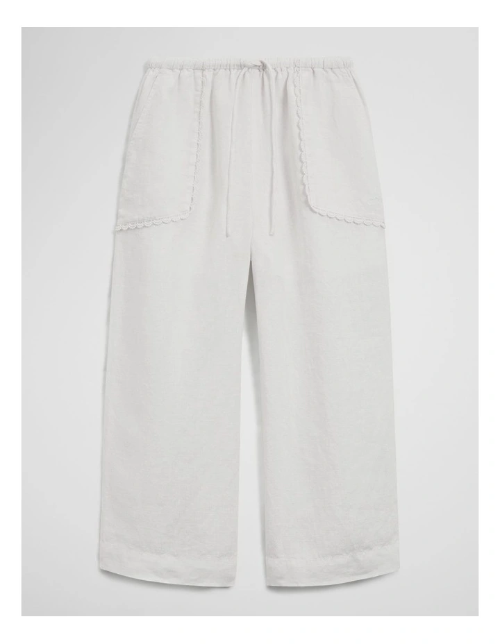 Linen Wide Leg Pant in Marshmallow image 1