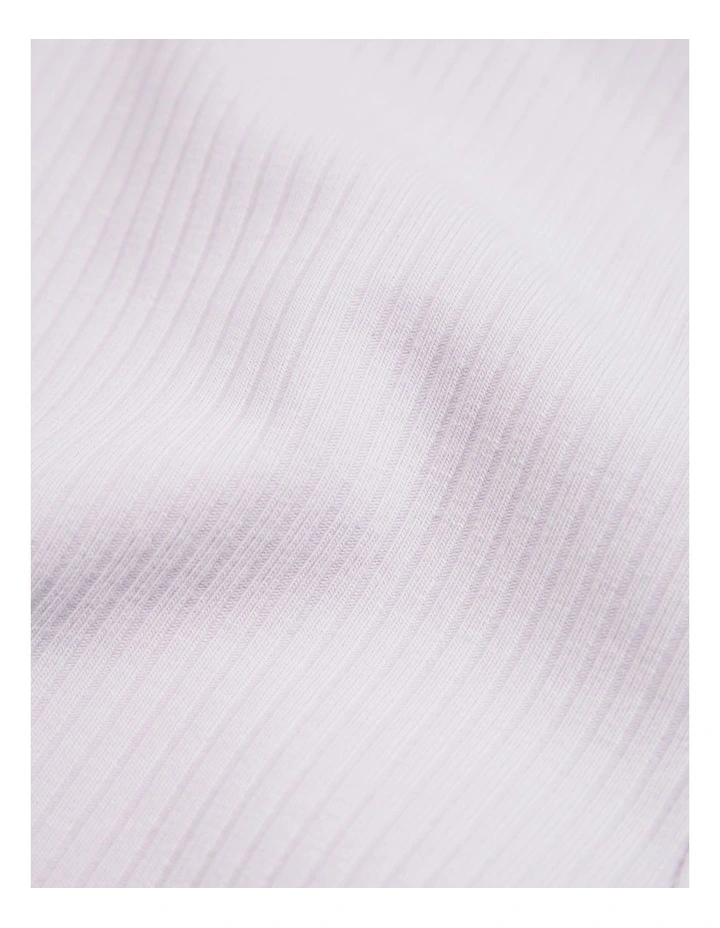 Organically Grown Cotton Blend Rib Bike Short in Lavender Fog image 2
