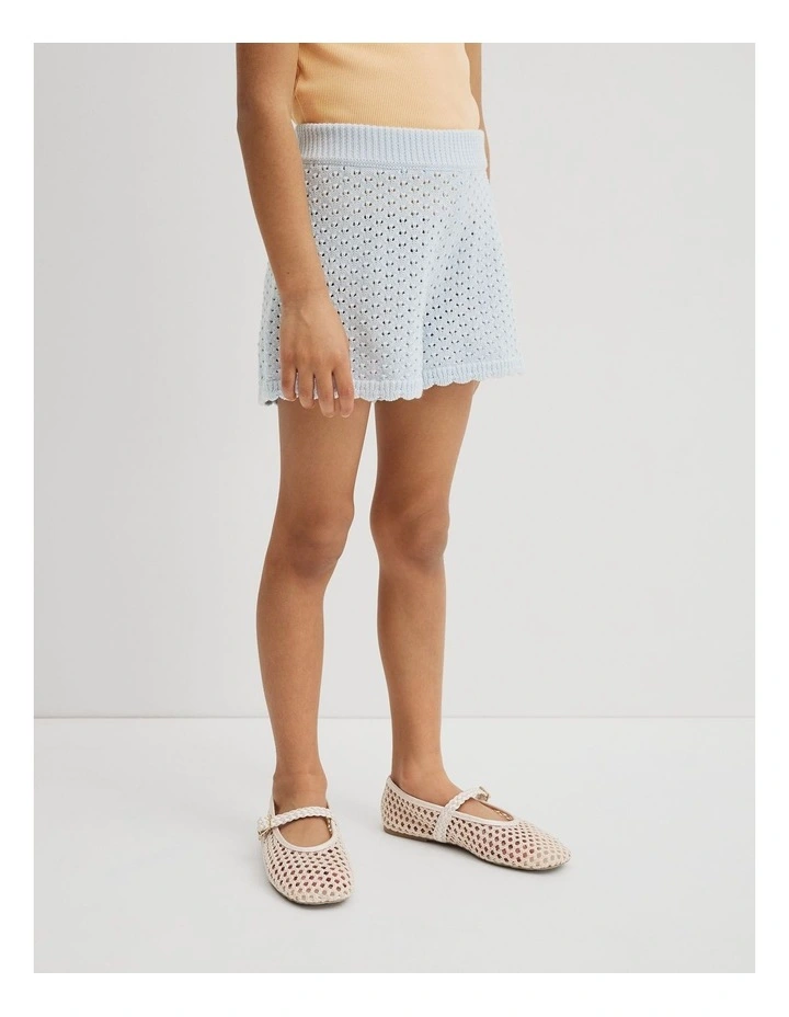 Knit Short in Ice Blue image 4