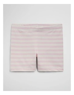 Printed Bike Short in Cloud Pink Stripe