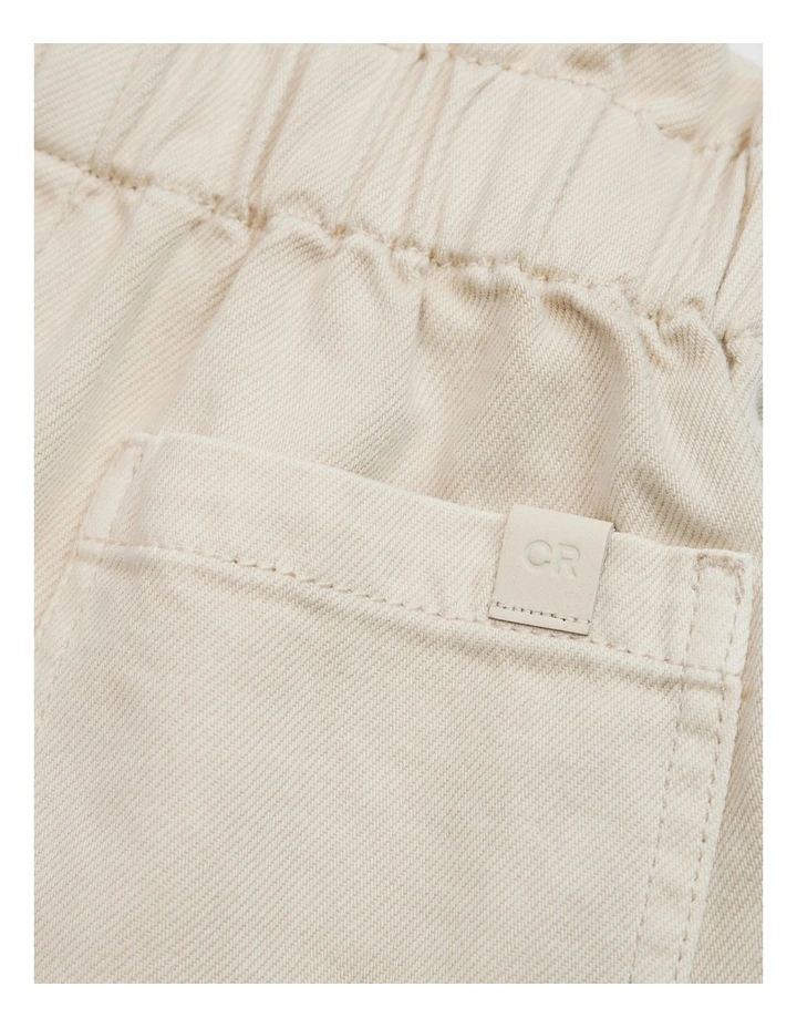 Denim Short in Ecru Wash image 2
