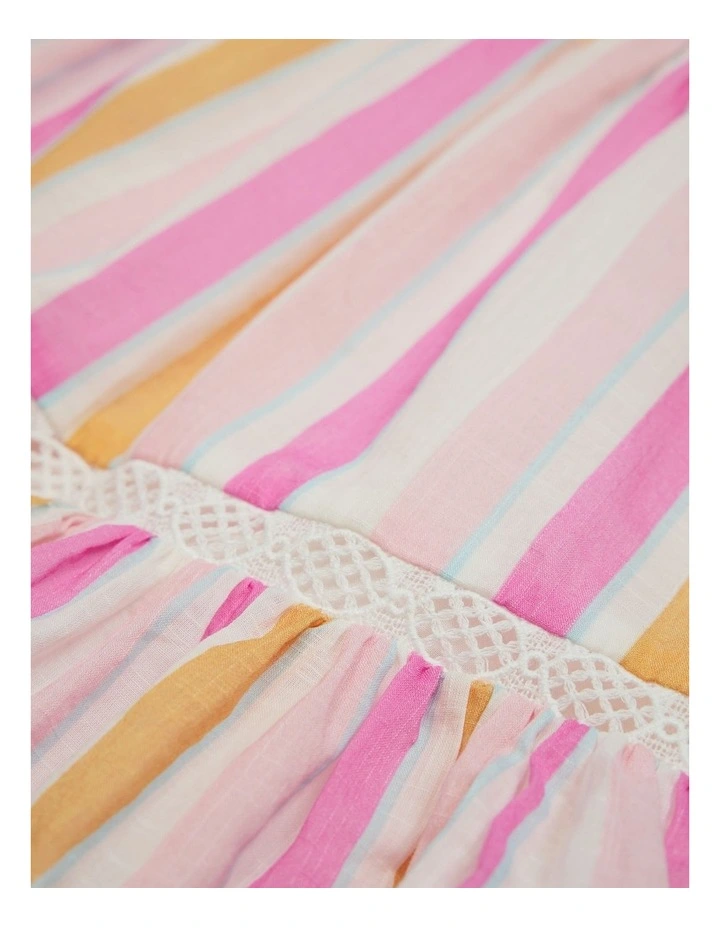 Print Ruffle Skirt in Sunset Stripe image 2