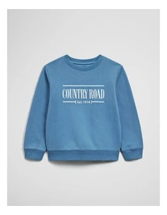 Australian Cotton Relaxed Heritage Sweat in Pacific Blue