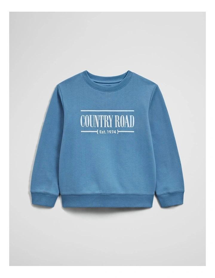 Australian Cotton Relaxed Heritage Sweat in Pacific Blue image 1