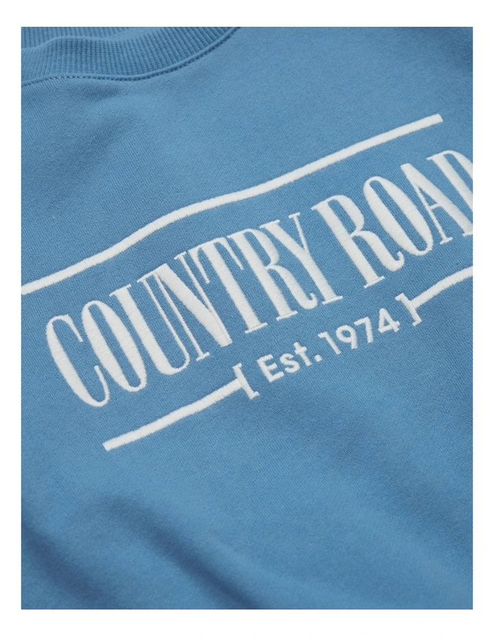 Australian Cotton Relaxed Heritage Sweat in Pacific Blue image 2