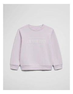 Australian Cotton Relaxed Heritage Sweat in Lavender Fog