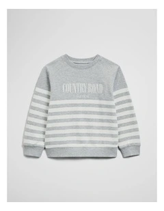 Australian Cotton Relaxed Heritage Sweat in Lgm Stripe