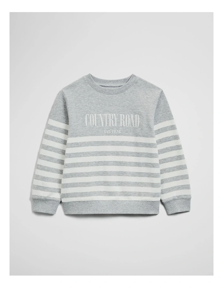 Australian Cotton Relaxed Heritage Sweat in Lgm Stripe image 1