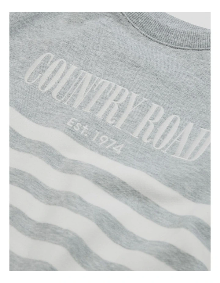 Australian Cotton Relaxed Heritage Sweat in Lgm Stripe image 2