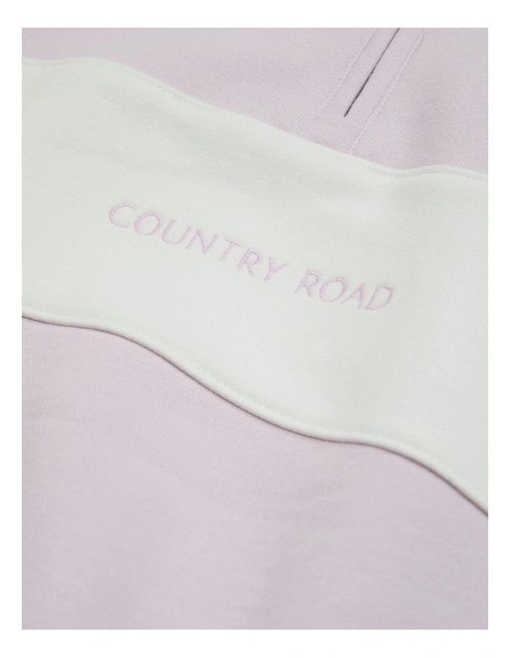 Panelled 1/4 Zip Sweat in Lavender Fog image 2