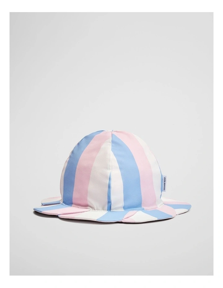 Reversible Swim Hat in Blue Pink Stripe image 1